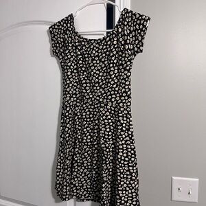 Forever 21 Navy Blue Floral Scoop-Neck Dress with Flowers